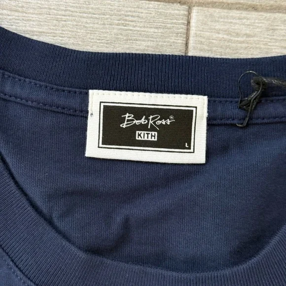 Men's KITH Bob Ross Happy Accidents Quote khm033940-413 Tee Nocturnal Sz Large - Picture 4 of 11